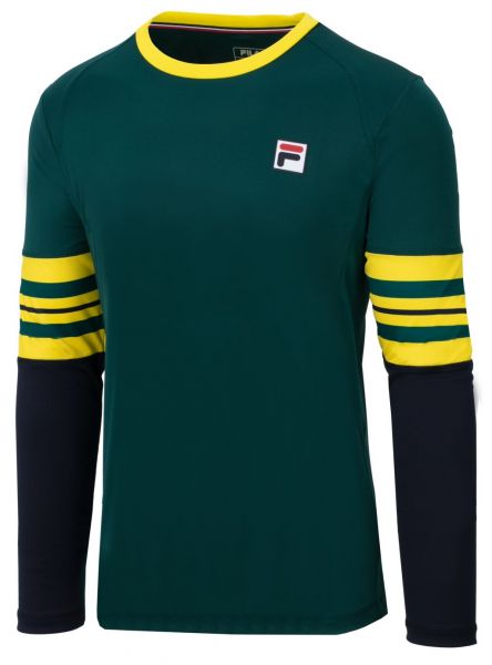 Camiseta de manga larga de tenis para hombre Fila Longsleeve Tom - deep teal/buttercup/fila navy