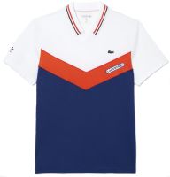 Polo de tenis para hombre Lacoste Tennis x Daniil Medvedev Seamless Effect Polo Shirt - navy blue/orange/white