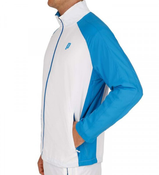 Herren Tennissweatshirt Prince Warm Up Jacket - white/blue