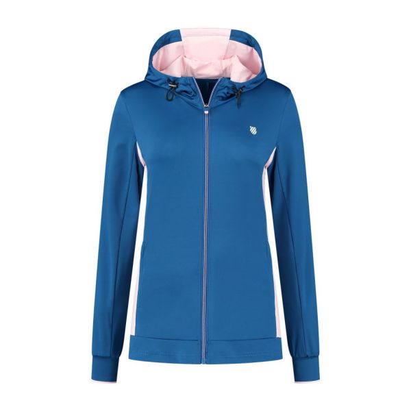 Damen Tennissweatshirt K-Swiss Tac Hypercourt Tracksuit Stretch Jacket - classic blue/cherry blossom