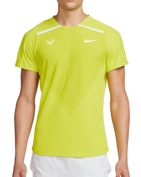 Camiseta para hombre Nike Court Dri-Fit Advantage Rafa Top - bright cactus/white