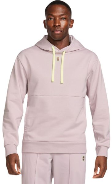 Herren Tennissweatshirt Nike Court Fleece Tennis Hoodie - platinum violet/barely volt