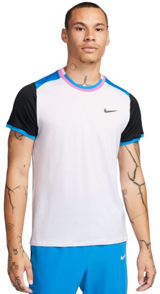 Pánske tričko Nike Court Dri-Fit Advantage Top - white/light photo blue/black/black