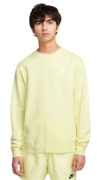 Herren Tennissweatshirt Nike Swoosh Club Crew - luminous green/white