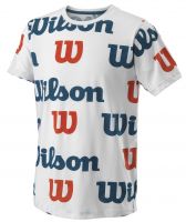 Boys' t-shirt Wilson All Over Logo Tech Tee B - white