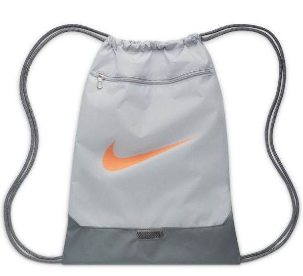 Tennis Backpack Nike Brasilia 9.5 - light smoke grey/smoke grey/orange trance