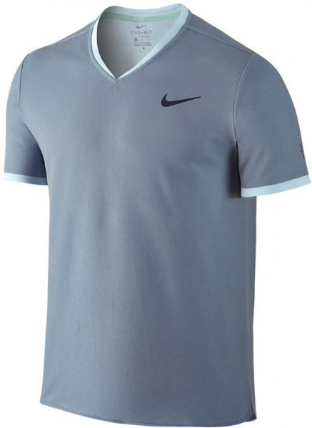  Nike RF Dry V-Neck Top - blue grey/bright mango/purple dynasty