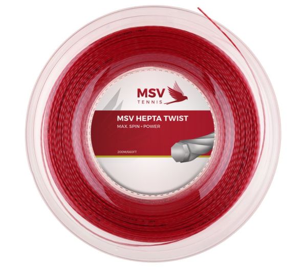 Tenisz húr MSV Hepta Twist (200 m) - red