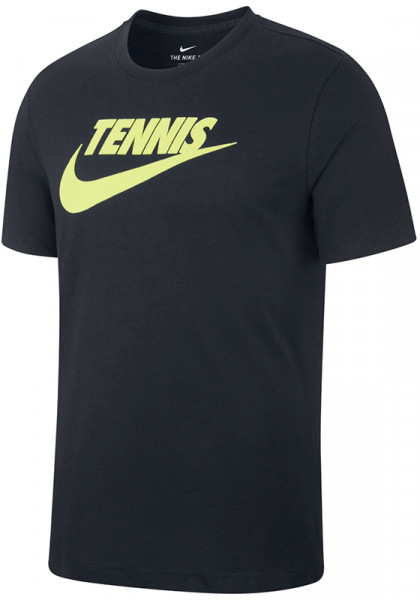  Nike Court Tee Tennis GFX - black/volt