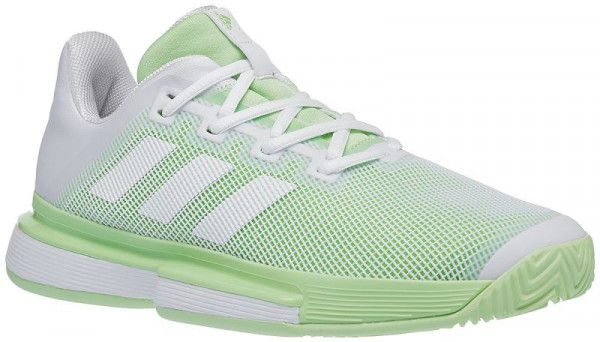Pantofi dame Adidas SoleMatch Bounce W - cloud white/cloud white/glow green