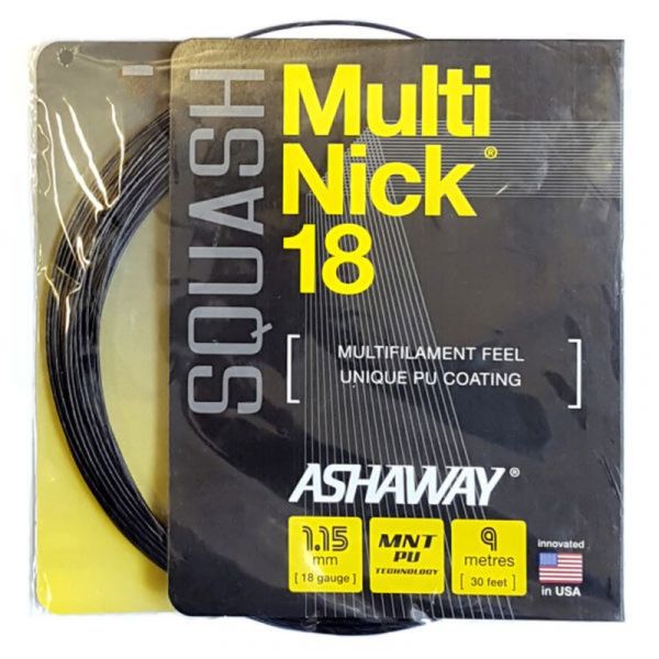 Žice za skvoš Ashaway MultiNick 18 (9 m) - black