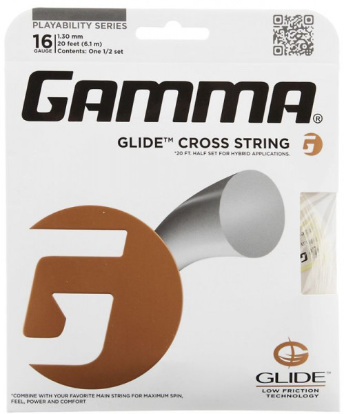 Tenisa stīgas Gamma Glide Cross String (6,1 m) - transparent