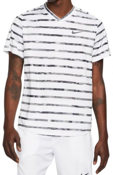  Nike Court Dri-Fit Striped Victory Top M - white/black
