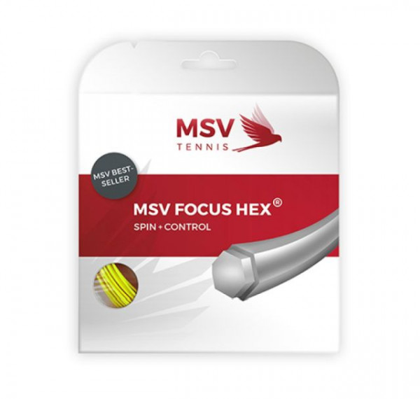 Tennis-Saiten MSV Focus Hex (12 m) - neon yellow