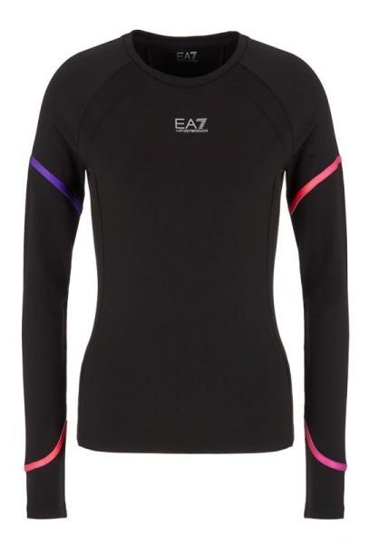 Női tenisz pulóver EA7 Woman Jersey Sweatshirt - black