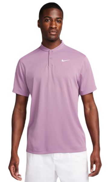 Men's Polo T-shirt Nike Court Dri-Fit Blade Solid Polo - violet dust/white