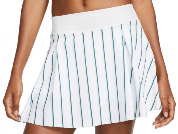 Fustă tenis dame Nike Dri-Fit Club Skirt Regular Stripe Tennis Heritage W - white/gorge green
