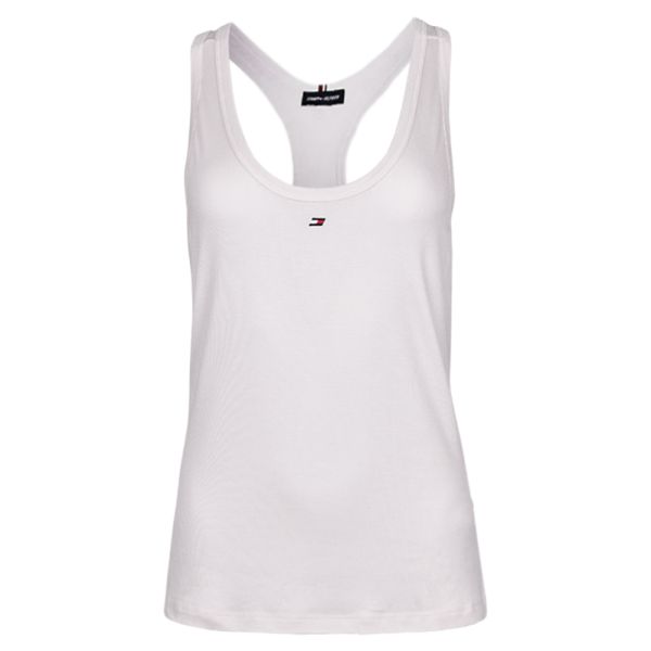 Marškinėliai moterims Tommy Hilfiger Sport Raceback Slim Fit Tank Top - weathered white