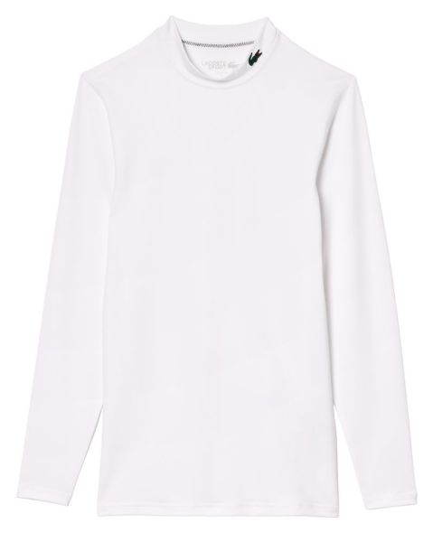 Férfi tenisz póló Lacoste Recycled Fiber Long Sleeve Sports T-Shirt - white/black