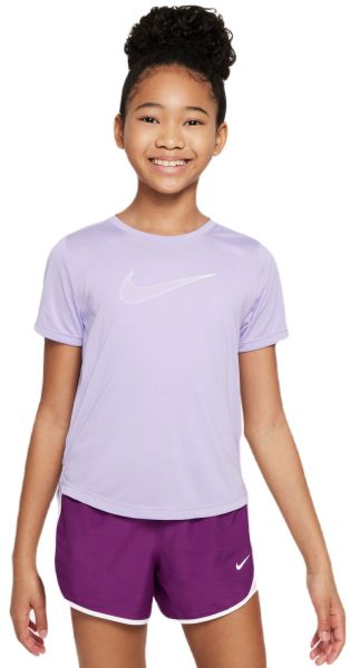 Majica kratkih rukava za djevojčice Nike Girls Dri-FIT One Short Sleeve Top - hydrangeas/white
