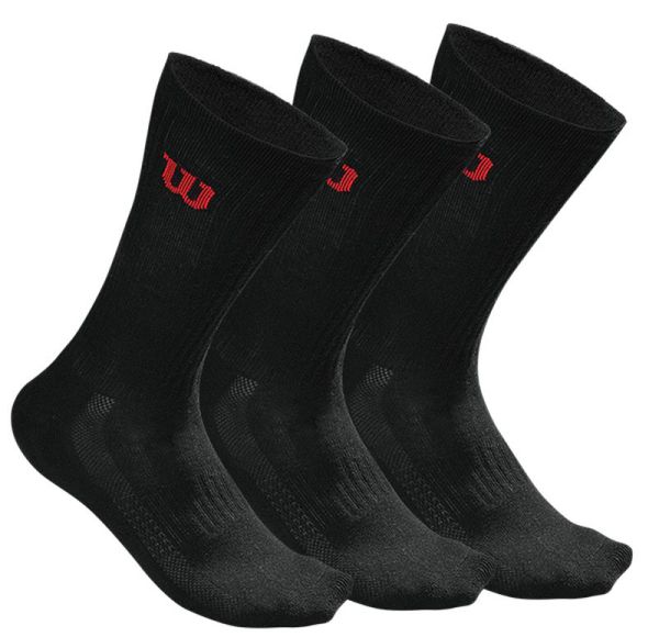 Teniso kojinės Wilson Men's Crew Sock 3P - black