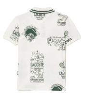 Majica za dječake Lacoste Graphic Print Cotton Polo - white/dark green Majica za dječake Lacoste Graphic Print Cotton Polo - white/dark green