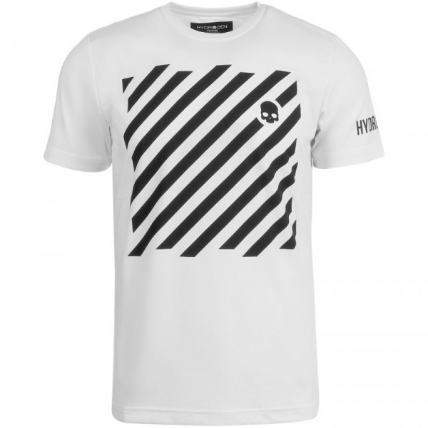Herren Tennis-T-Shirt Hydrogen Tech Optical Tee Man - white/black