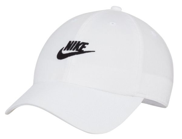 Berretto da tennis Nike Club Unstructured Futura Wash Cap - white/black