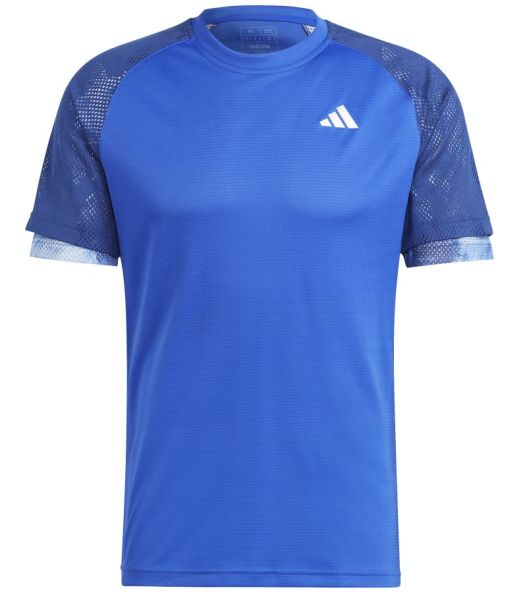 Herren Tennis-T-Shirt Adidas Melbourne Ergo Tennis Heat Aeroready Raglan Tee - lucid blue