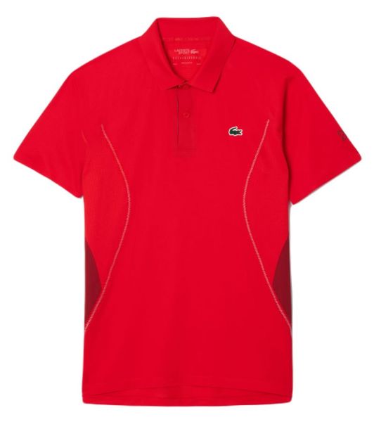 Мъжка тениска с якичка Lacoste Tennis x Novak Djokovic Ultra-Dry Polo - Червен