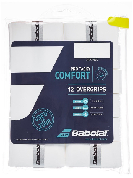 Grips de tennis Babolat Pro Tacky white 12P