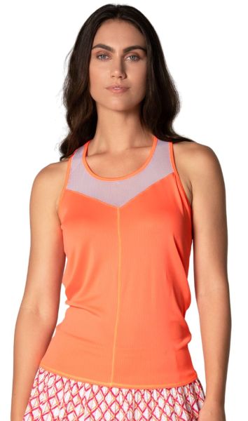 Naiste tennisetopp Lucky in Love Shockin' Classics Revive Tie Back Tank - Oranž