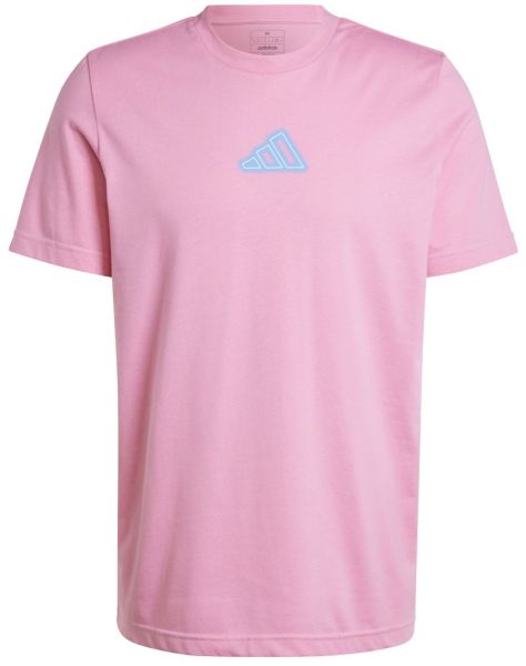 Herren Tennis-T-Shirt Adidas Graphic Play Tennis T-Shirt - bliss pink