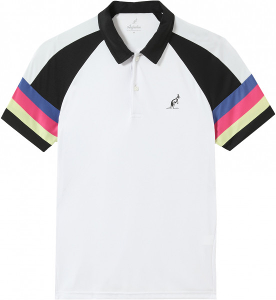Herren Tennispoloshirt Australian Ace Polo with Printed Insert - bianco