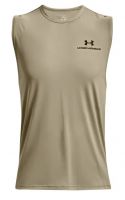 Herren Tennis-T-Shirt Under ArmourUA Rush Energy Sleeveless - khaki gray/black
