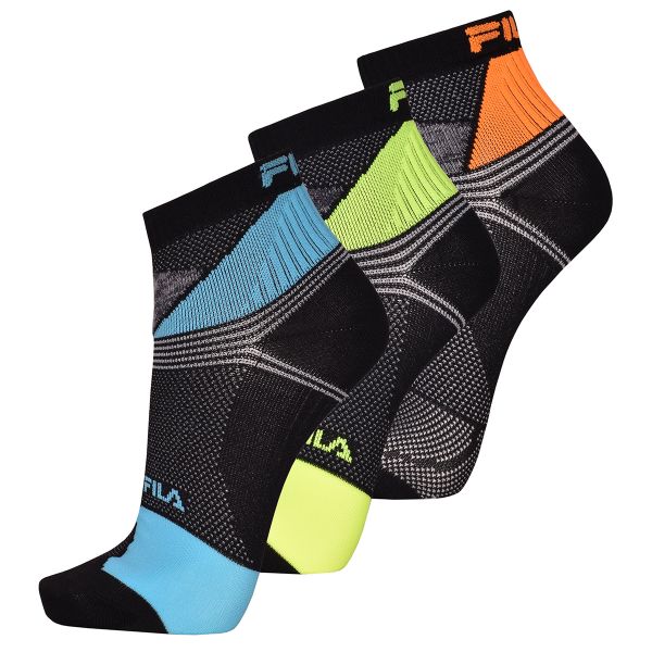 Calcetines de tenis  Fila Quarter Multisport Socks 3P - shock black/multicolor