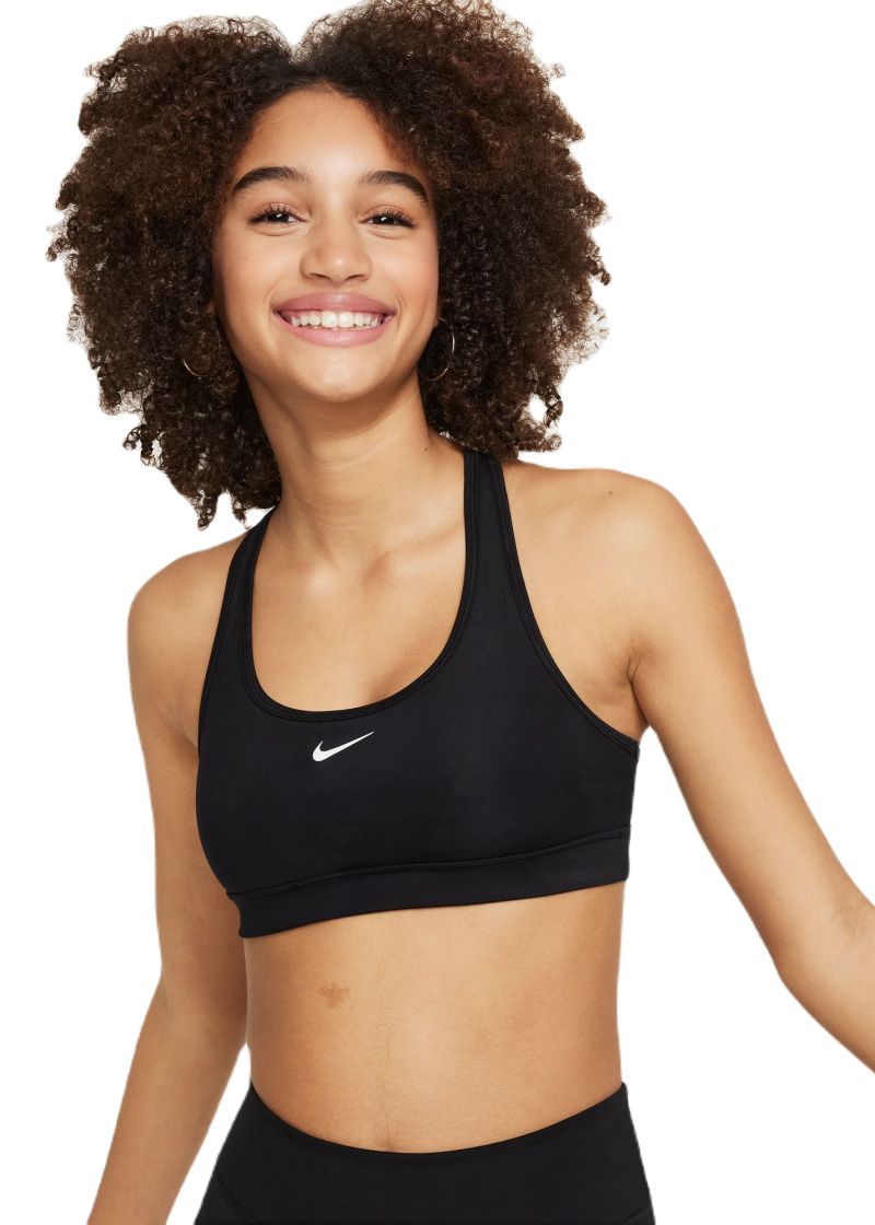 Nike Girls Swoosh Sports Bra - black/white