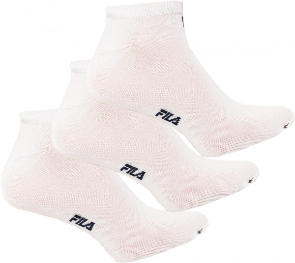 Čarape za tenis Fila invisible plain socks Mercerized cotton 3P - white