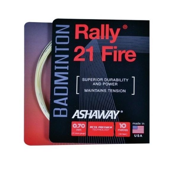 Cordaje de bádminton Ashaway Rally 21 Fire (10 m) - white