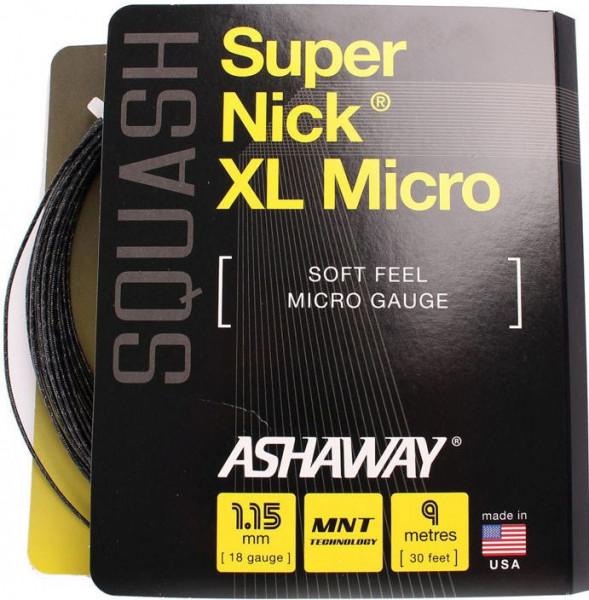 Скуош кордаж Ashaway SuperNick XL Micro (9 m) - black
