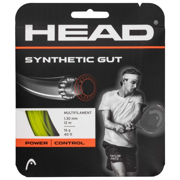 Tennis String Head Synthetic Gut (12m) - Yellow