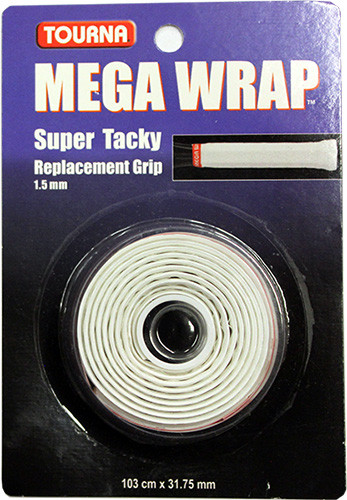 Tennis Basisgriffbänder Tourna Mega Wrap white 1P