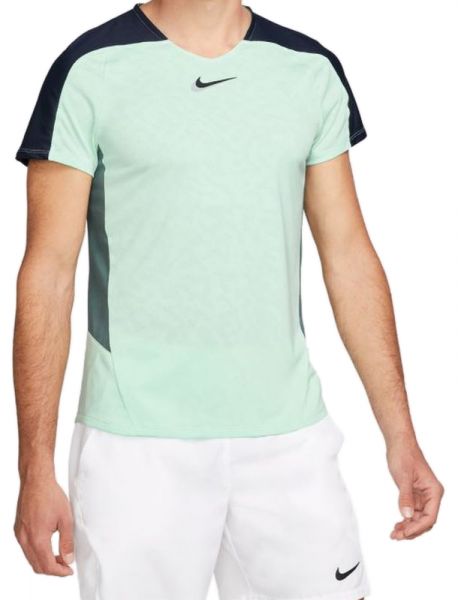 Herren Tennis-T-Shirt Nike Court Dri-Fit Slam Tennis Top M - mint foam/obsidian/mineral slate/black