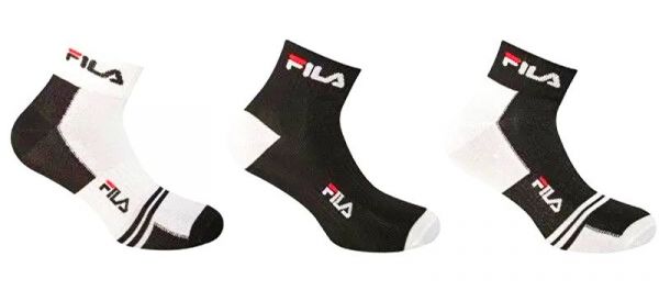 Socks Fila Unisex Quarter Multisport Socks 3P - black/white