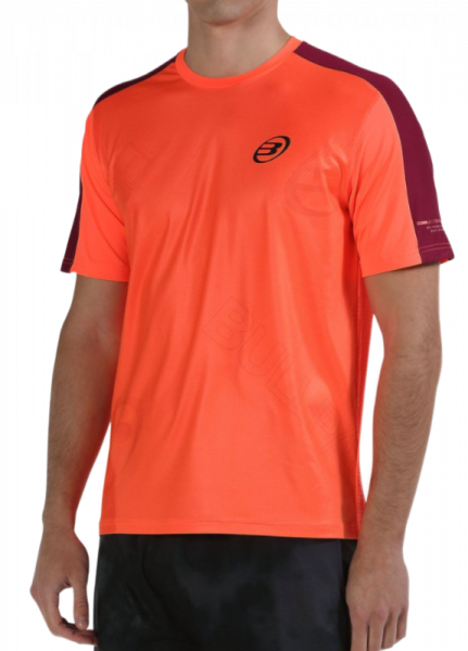 Herren Tennis-T-Shirt Bullpadel Mitad - coral fluor