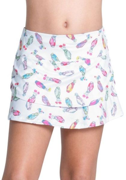 Girls' skirt Lucky in Love Girls Let's Par With Back Pocket - White