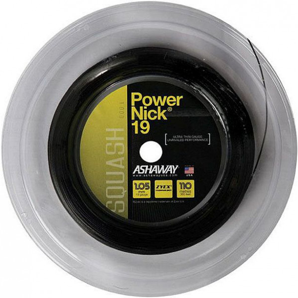 Cordaje de squash Ashaway PowerNick 19 (110 m) - black