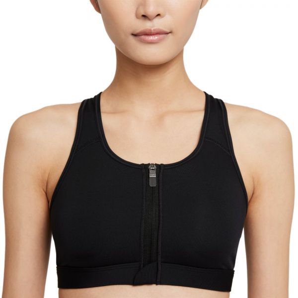 Women's bra Nike Swoosh Zip Front Bra W - black/black/white