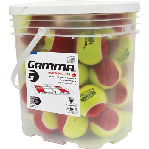 Balles de tennis pour juniors Gamma Quick Kids 36' Bucket red 48B