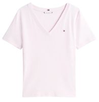 Damski t-shirt Tommy Hilfiger Slim Cody V-NK Short Sleeves - Różowy